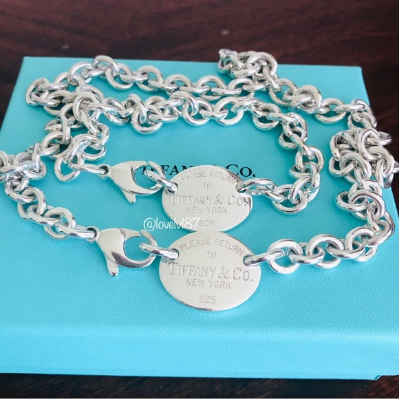 Tiffany & Co. Jewelry - 🌹18” & 8” Oval Tag Tiffany Set